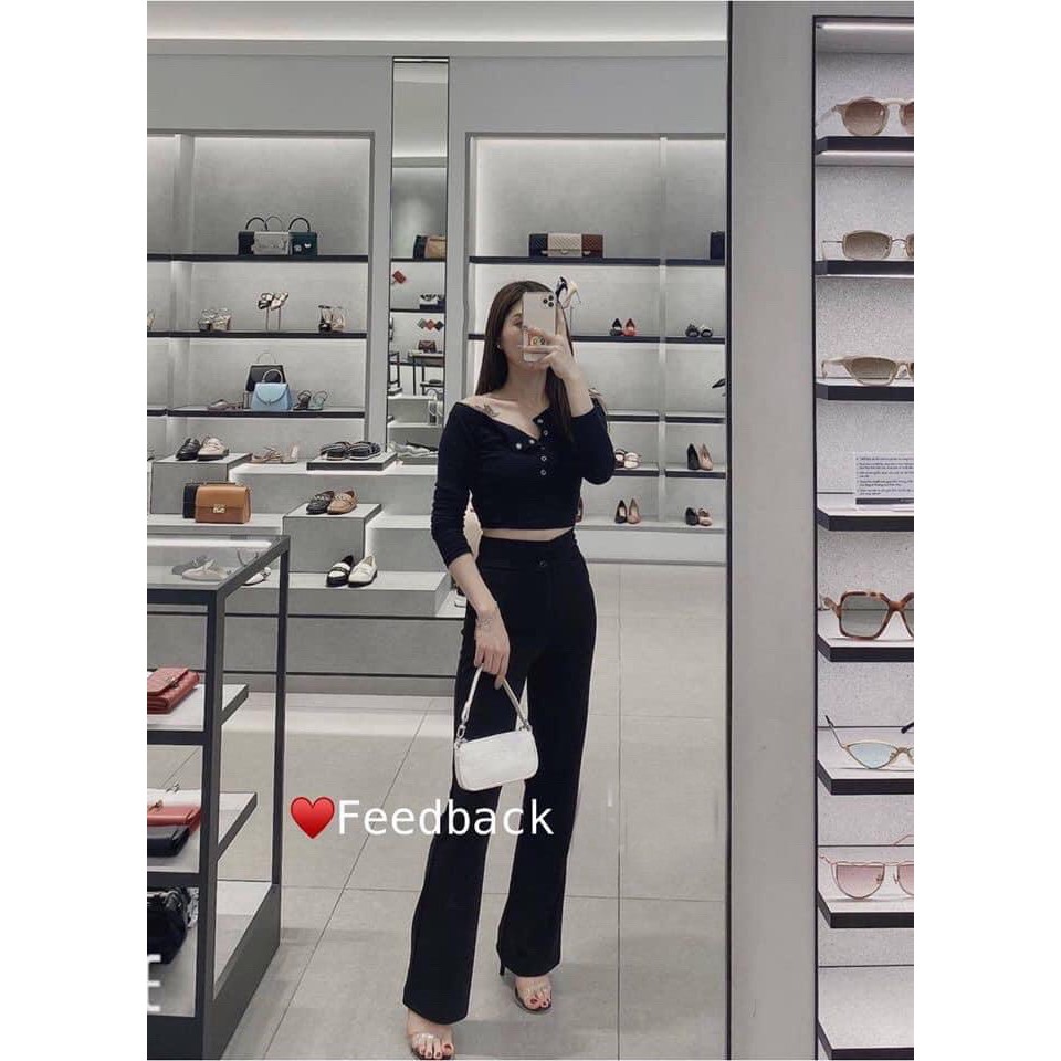 Quần Tây Ống Loe Dáng Dài Vải Cát Hàn Co Dãn | BigBuy360 - bigbuy360.vn