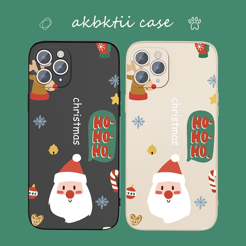 Ốp lưng iphone cạnh vuông Merry Christmas giáng sinh 6/6plus/6s/6splus/7/7plus/8/8plus/x/xr/xs/11/12/pro/max/plus e110