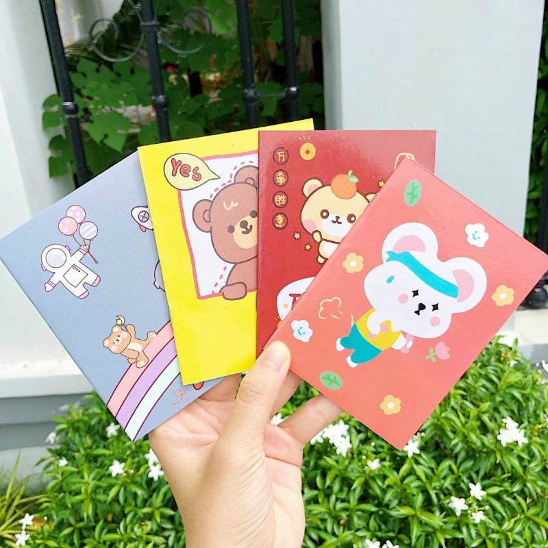 Sổ mini dễ thương A7, kẻ hàng ngang, nhỏ gọn tiện ghi chú và bỏ túi