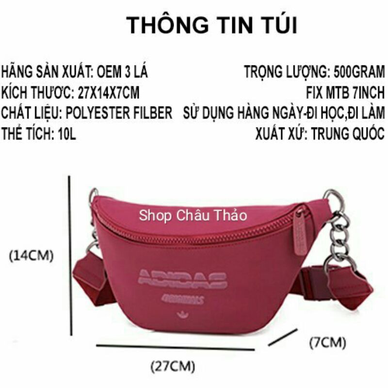 Túi đeo chéo bao tử da pu đá thời trang