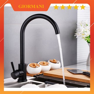 Mua Vòi rửa bát nóng lạnh inox 304 cao cấp màu đen VRB23 - tặng đôi dây cấp nước inox