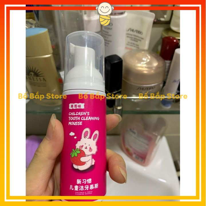 Kem Đánh Răng MOUSSE ⚡Nuốt Được⚡ Dạng Bọt Hương Thơm Dịu Giúp Bé Thích Đánh Răng Hơn
