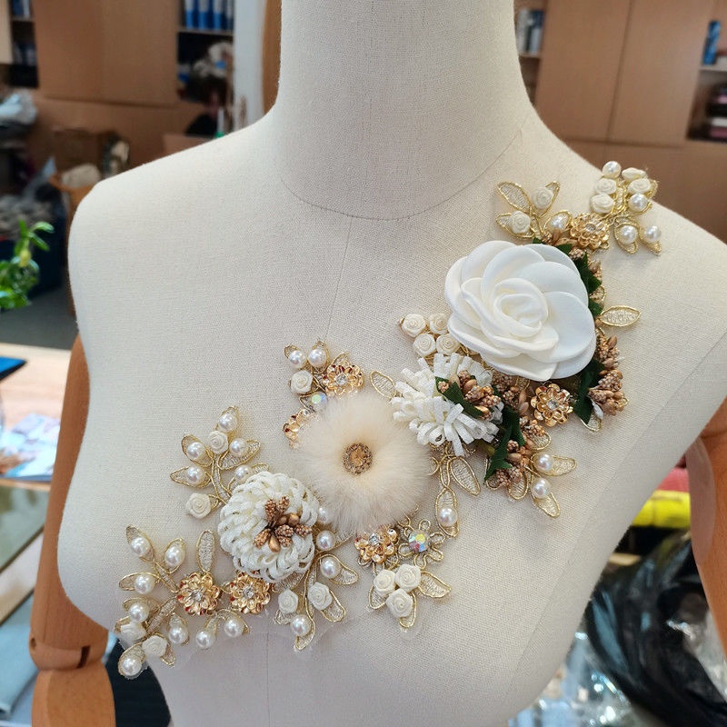 Dây Ruy Băng Thêu Hình Hoa Ba Chiều Dùng Trang Trí Quần Áo DIY