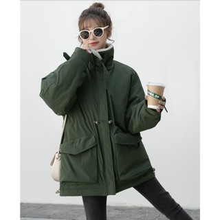 Áo khoác parka cổ lông cừu cực xinh