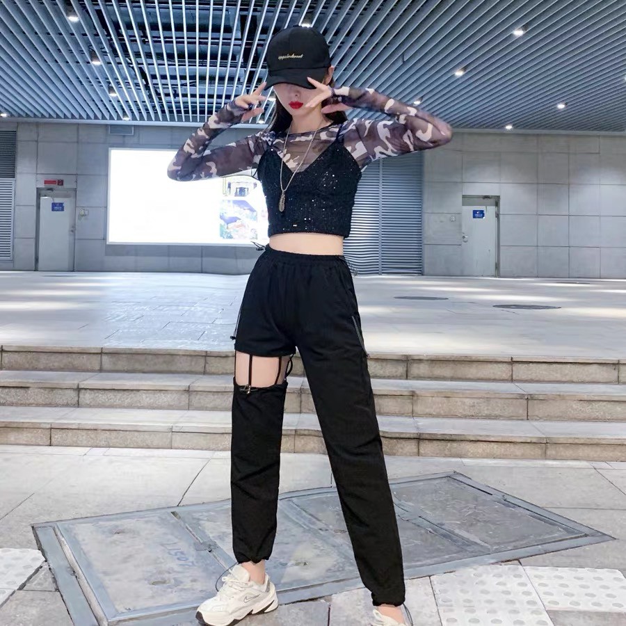 Lisa blackpink Set Quần Dài Và Áo Thun Tay Dài Họa Tiết Rằn Ri Phong Cách Hàn Quốc Cho Nữ