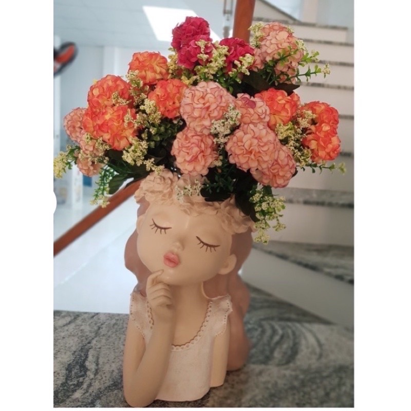 &lt;HOT SALE &gt;Bình hoa cô gái Lọ cắm hoa trồng hoa decor siêu xinh.❤️