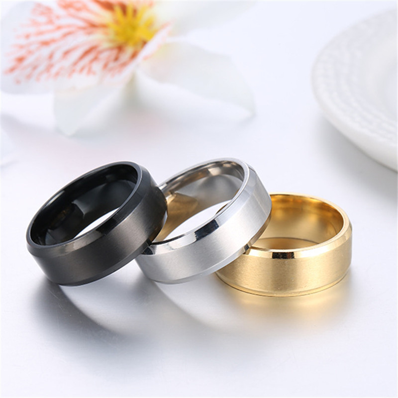 Nhẫn chất liệu thép không gỉ thiết kế đơn giản cho nam và nữ