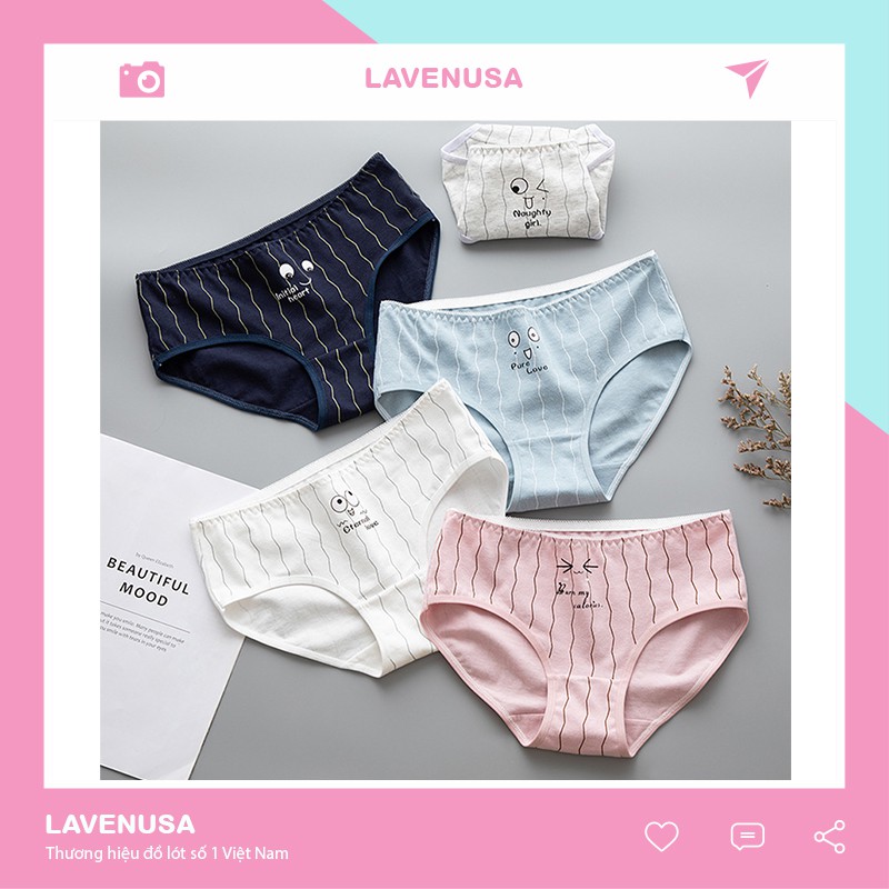 Quần lót nữ cotton cao cấp in hình đáng yêu dễ thương QL35