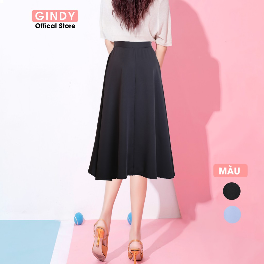 Chân váy dài GINDY cánh tiên lụa thời trang công sở thanh lịch hàng thiết kế V10116 | BigBuy360 - bigbuy360.vn