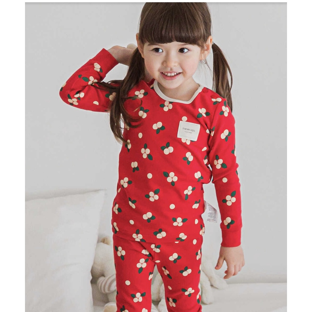 Bộ dài tay cordi họa tiết quả nhiều màu Nga Fish B5QM7