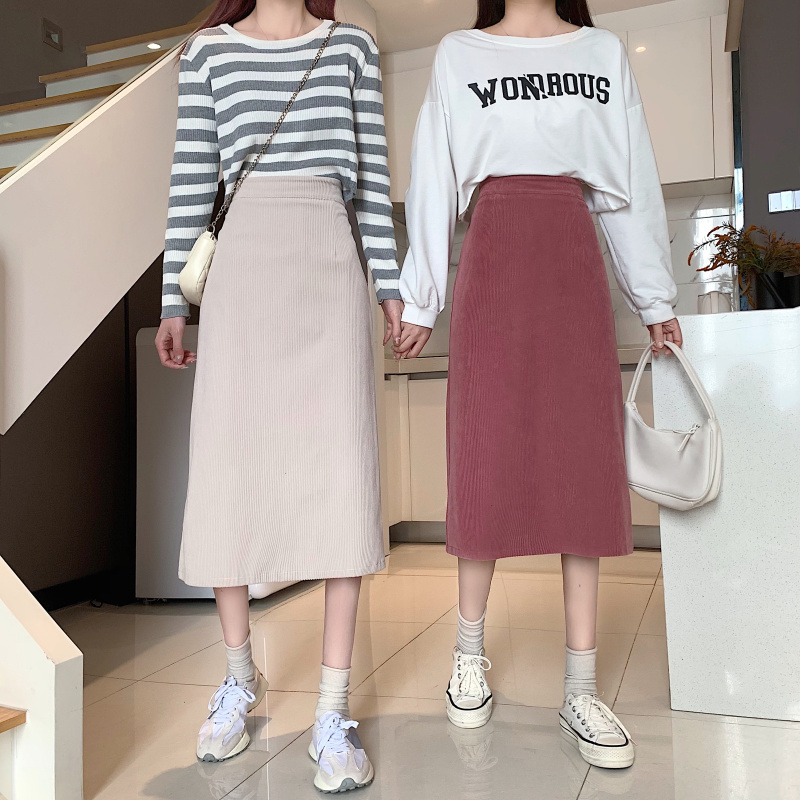 Chân váy Midi Xiaozhainv dáng chữ A lưng cao phong cách Hàn Quốc dễ phối đồ | BigBuy360 - bigbuy360.vn