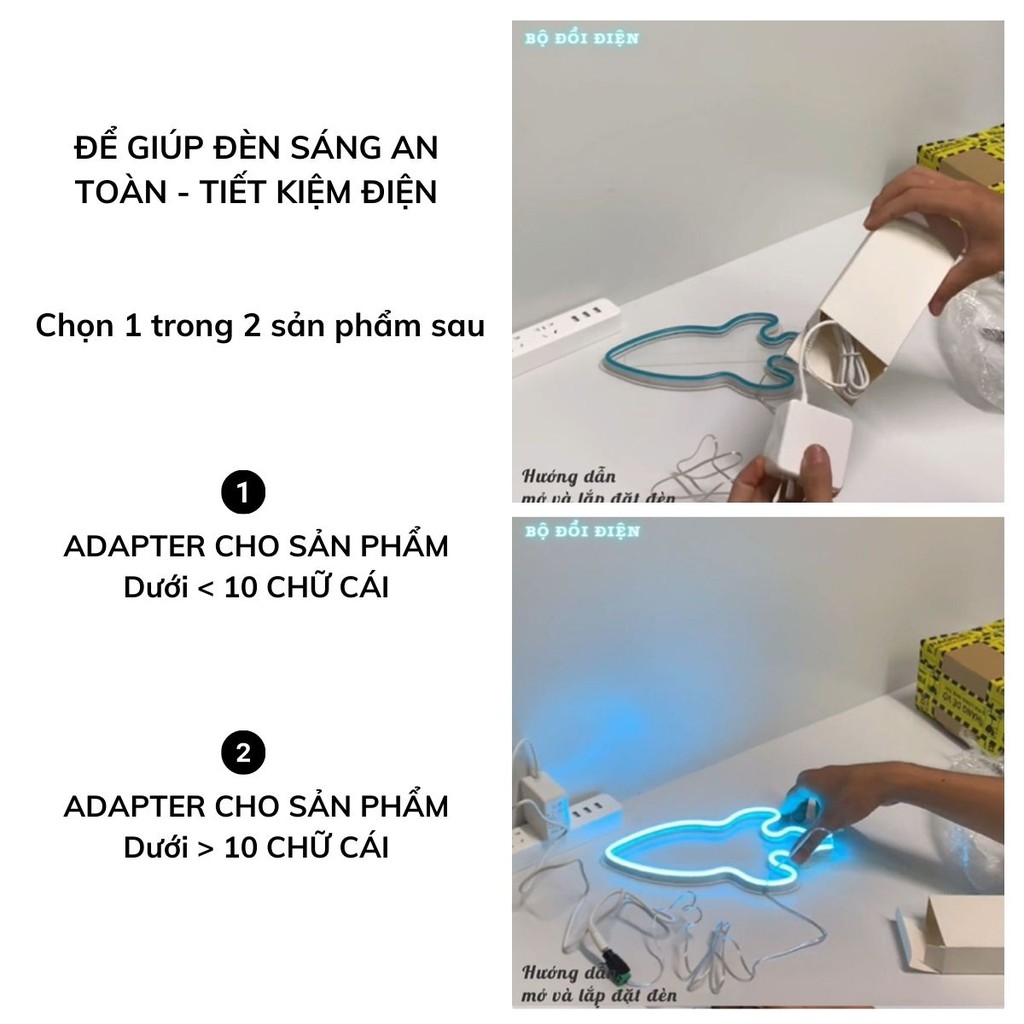 Đèn Neon Theo Tên Yêu Cầu | Led Neon Chữ Tùy Chọn | Phong Cách Của Riêng Bạn | Tặng BĂNG KEO & DÂY ĐIỆN TÀNG HÌNH |