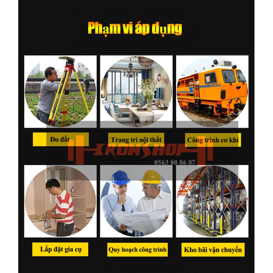 Máy đo khoảng cách thương hiệu VCHON, thước đo laser điện tử chính xác tuyệt đối
