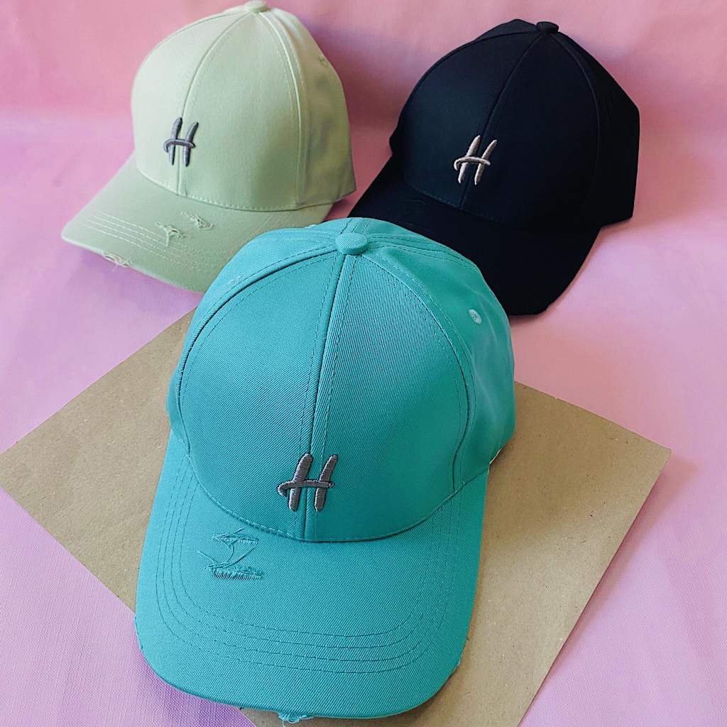 Mũ lưỡi trai nam nữ, nón kết lưỡi trai thêu chữ H form unisex phong cách Ulzzang Hàn Quốc cá tính năng động NCH25