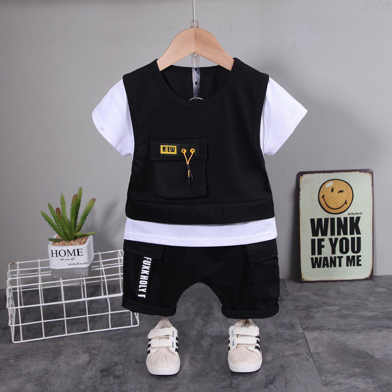 Bộ quần áo cộc bé trai 2 chi tiết cotton mềm mát BN03 - BÉ NHÀ THỊ