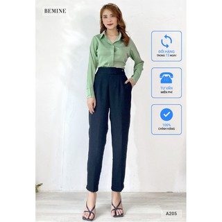 Áo sơ mi nữ basic tay bảng to BEMINE A205XANHMINT