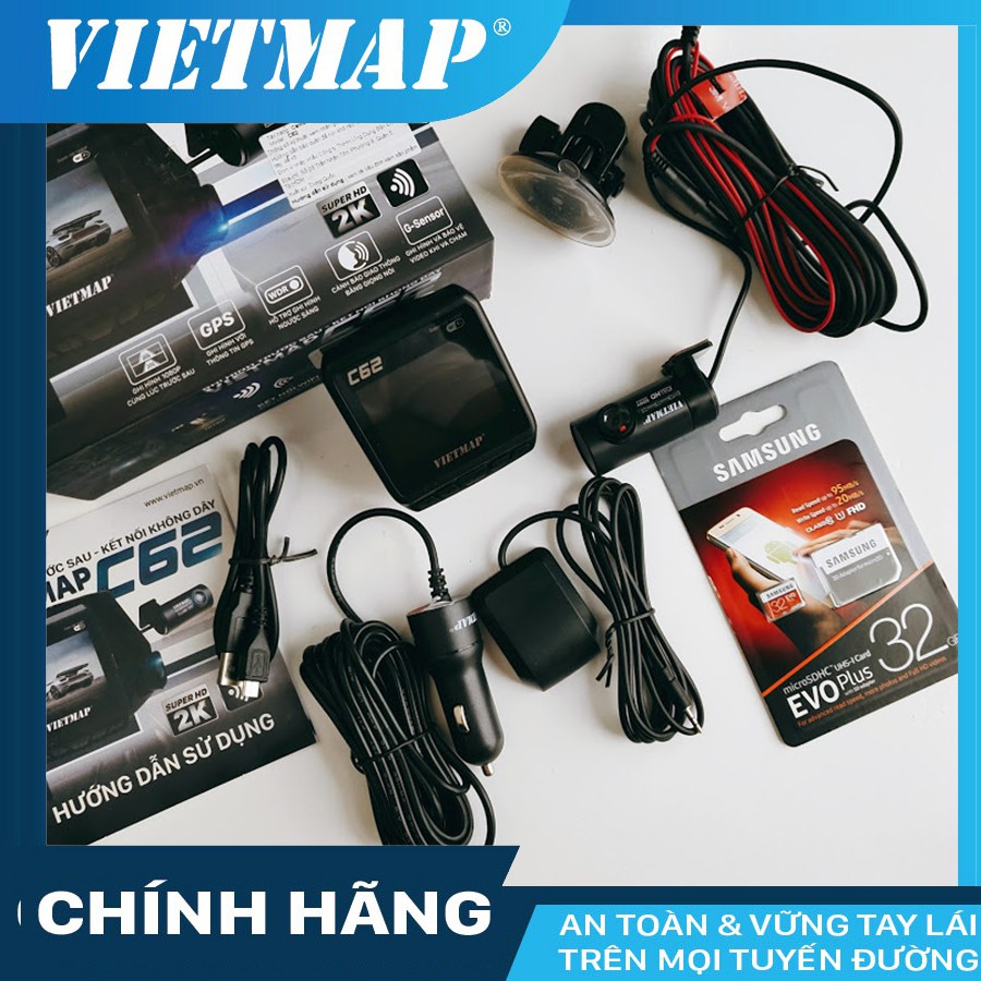 Camera hành trình Vietmap C62 + thẻ nhớ 32GB Class 10 - hàng chính hãng