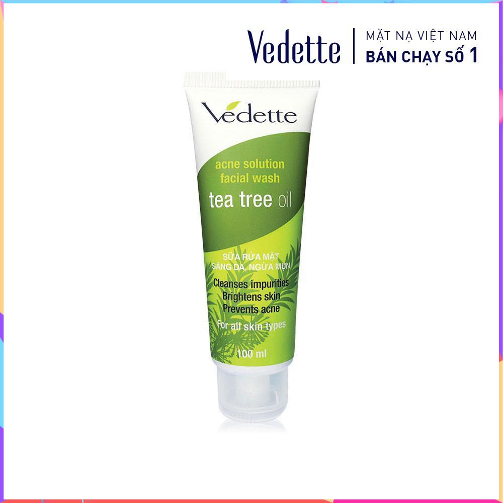 Sữa Rửa Mặt Tràm Trà - Tea Tree Oil 100ml VEDETTE - Sáng da và Ngừa Mụn