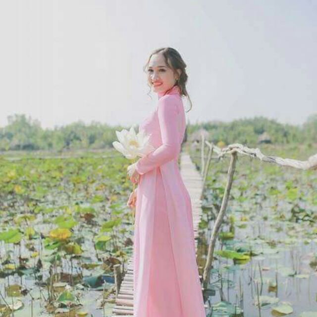 Áo dài lụa trơn