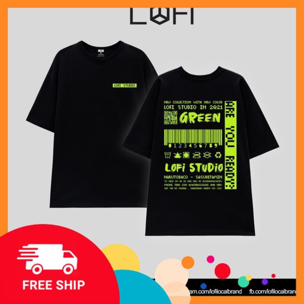 FREESHIP - Áo Thun Tay Lỡ Oversize Trắng/Đen - LOFI GREEN MS1004 - Áo Phông Form Rộng Nam/Nữ Unisex
