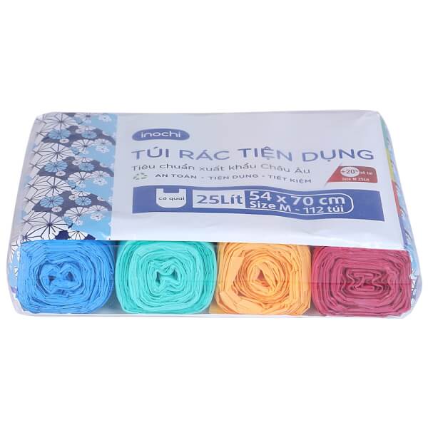 Lô túi rác màu tiện dụng Soji 4 x 25L