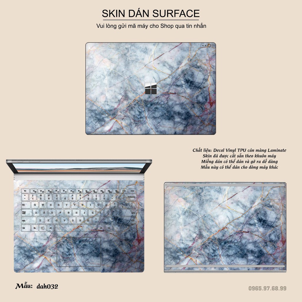 Miếng dán Skin bảo vệ mặt lưng Surface Pro 2/ Pro 3/ Pro 4/ Pro 5/ Pro 6/Pro 7/Pro X / Surface Go /Book in hình sưu tầm