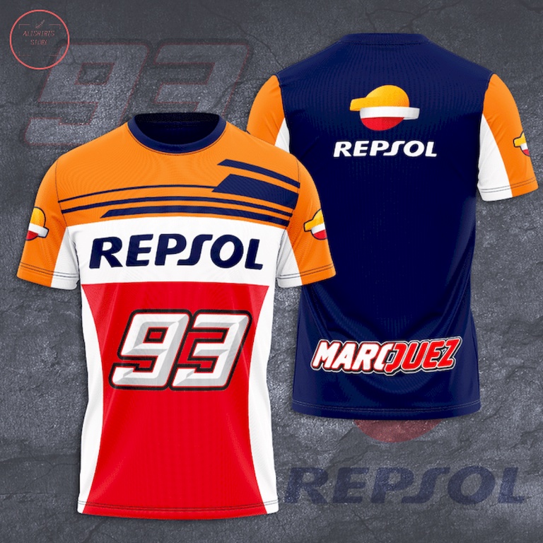 Repsol Marquez 93 Trên Áo Sơ Mi In Trên Cùng