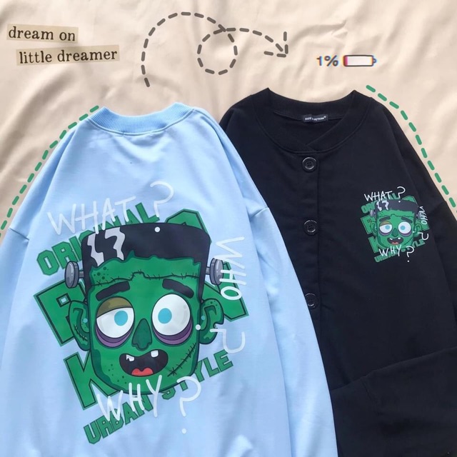 Áo Khoác Cardigan Nút In Hoạ Tiết URBAN STYLE Ulzzang Tay Dài Ảnh Thật