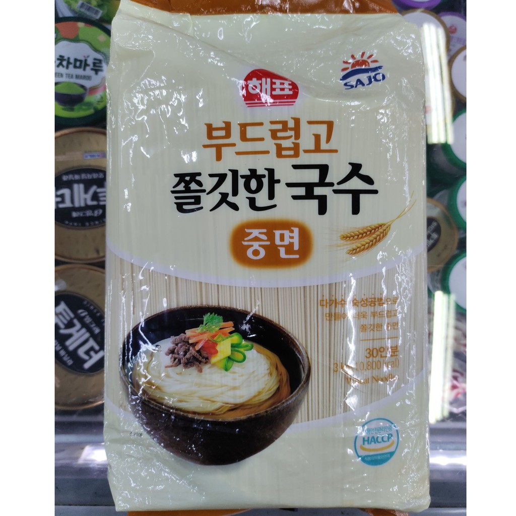 Mì lúa mạch hàn quốc 3kg túi to cho nhà hàng - 해표 국수