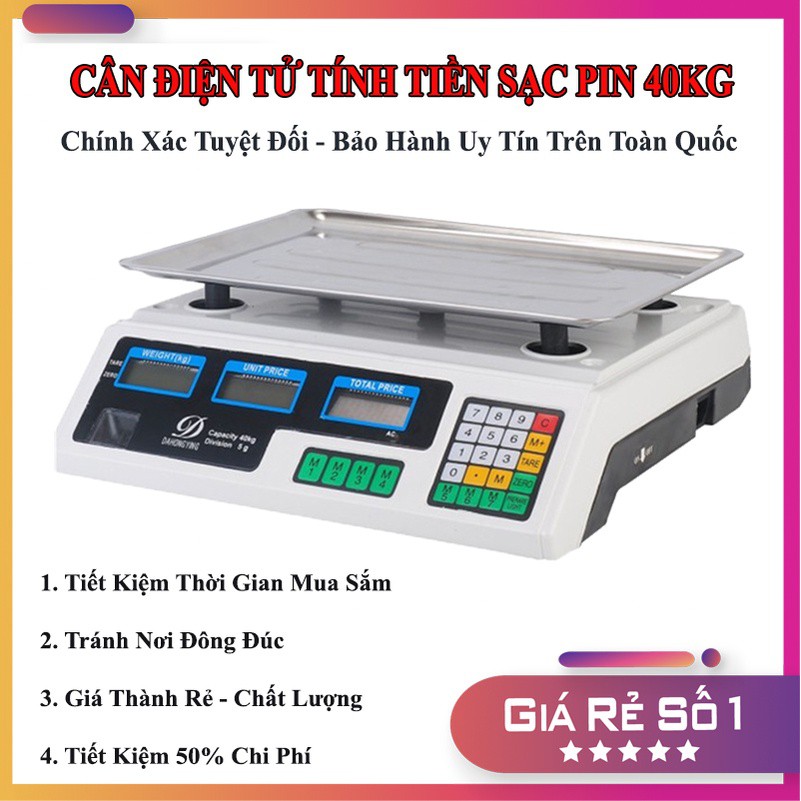 Cân điện tử tính tiền 40kg- Cân Điện Tử Tính Tiền CHO KẾT QUẢ CHÍNH XÁC TUYỆT ĐỐI, Đại lý phân phối hàng chính hãng z