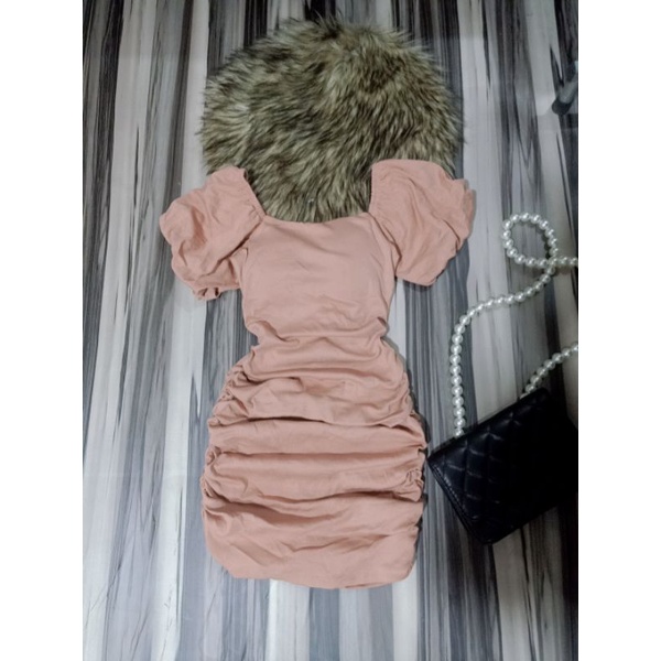 Đầm body nhún đan dây lưng ( video tự quay )