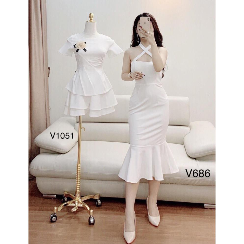[BÁN LỖ VỐN] Váy trắng body thiết kế V686 - Đẹp Shop DVC (Kèm ảnh thật, video do shop tự chụp) *
