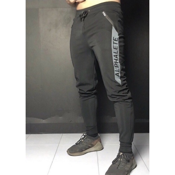 [ẢNH THẬT] [TRƠN- Ko logo] Quần Jogger Thể Thao Nam Vải Poly 2 Da Cao Cấp form 1