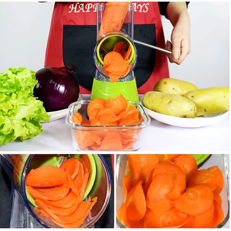 Máy Thái Lát, Bào Sợi, Băm Nhỏ Rau Củ Đa Năng Cầm Tay, Không Dùng Điện, An Toàn Tuyệt Đối Khi Sử Dụng