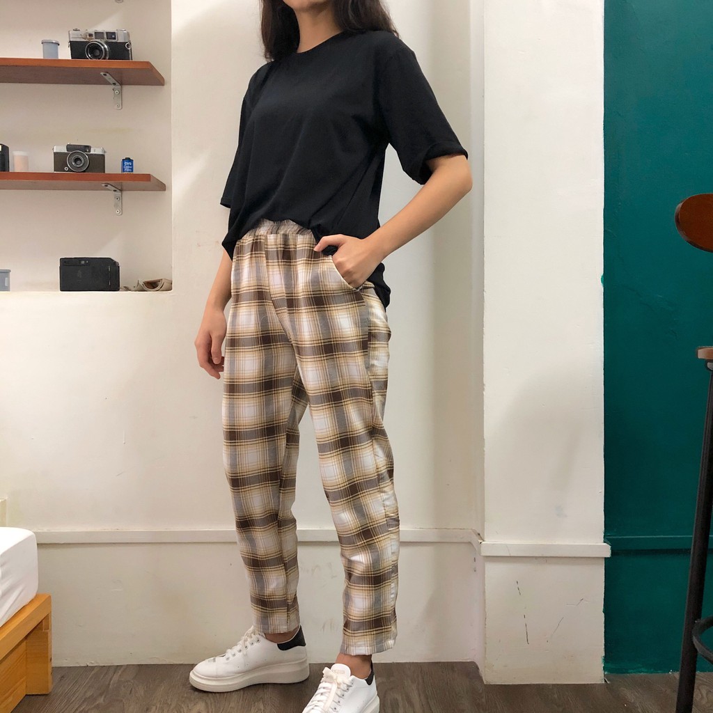 QUẦN SỌC KẺ CARO DÁNG BAGGY CHUẨN - QUẦN KẺ ĐỎ UNISEX