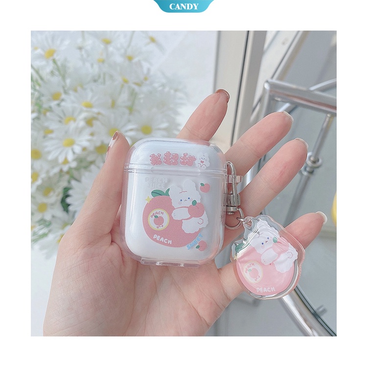 Vỏ đựng bảo vệ cho hộp sạc tai nghe Airpods 1 / 2 Airpodspor3 I12 bằng silicon họa tiết động vật trong suốt dễ thương