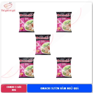 Combo 5 gói mì khoai tây Omachi sườn hầm ngũ quả loại 80g
