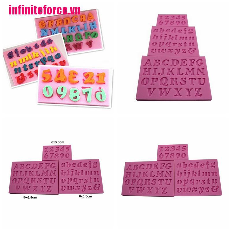 Bộ 3 Khuôn Silicone Làm Bánh Hình Chữ Cái Và Số