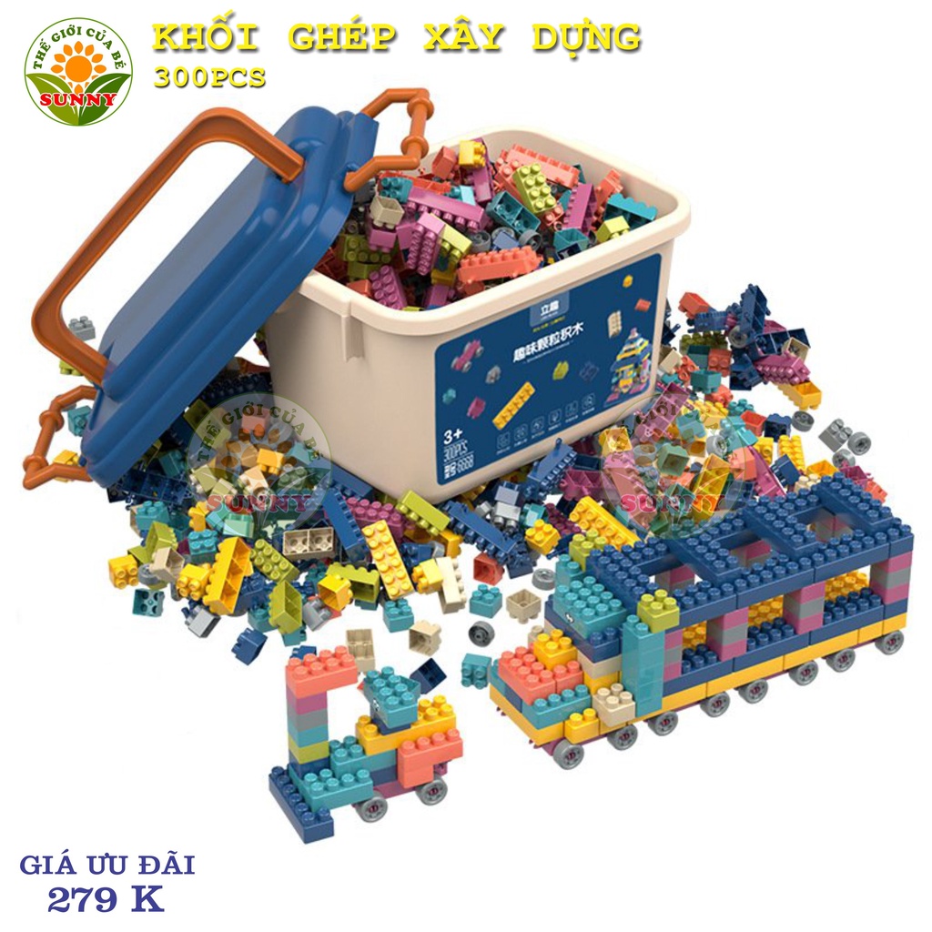 Đồ chơi lego cho bé trai hình khối xây dựng - Bộ đồ chơi em bé thông minh - Sunny