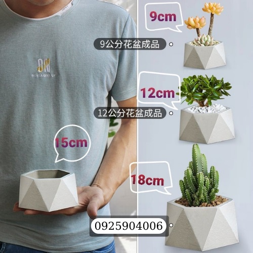 Khuôn đúc chậu cảnh Mini Lục Giác  Phù hợp trồng cây sen đá, Nguyên liệu Nhựa ABS cao cấp cực bền mới