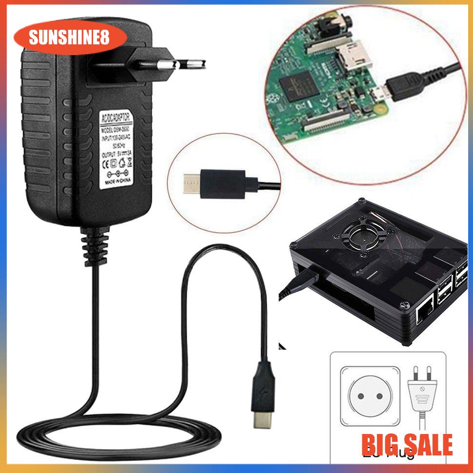 【SUN】5V 3A Type-C USB AC/DC Wall Charger Adapter Cord For 4 Model B High Perform