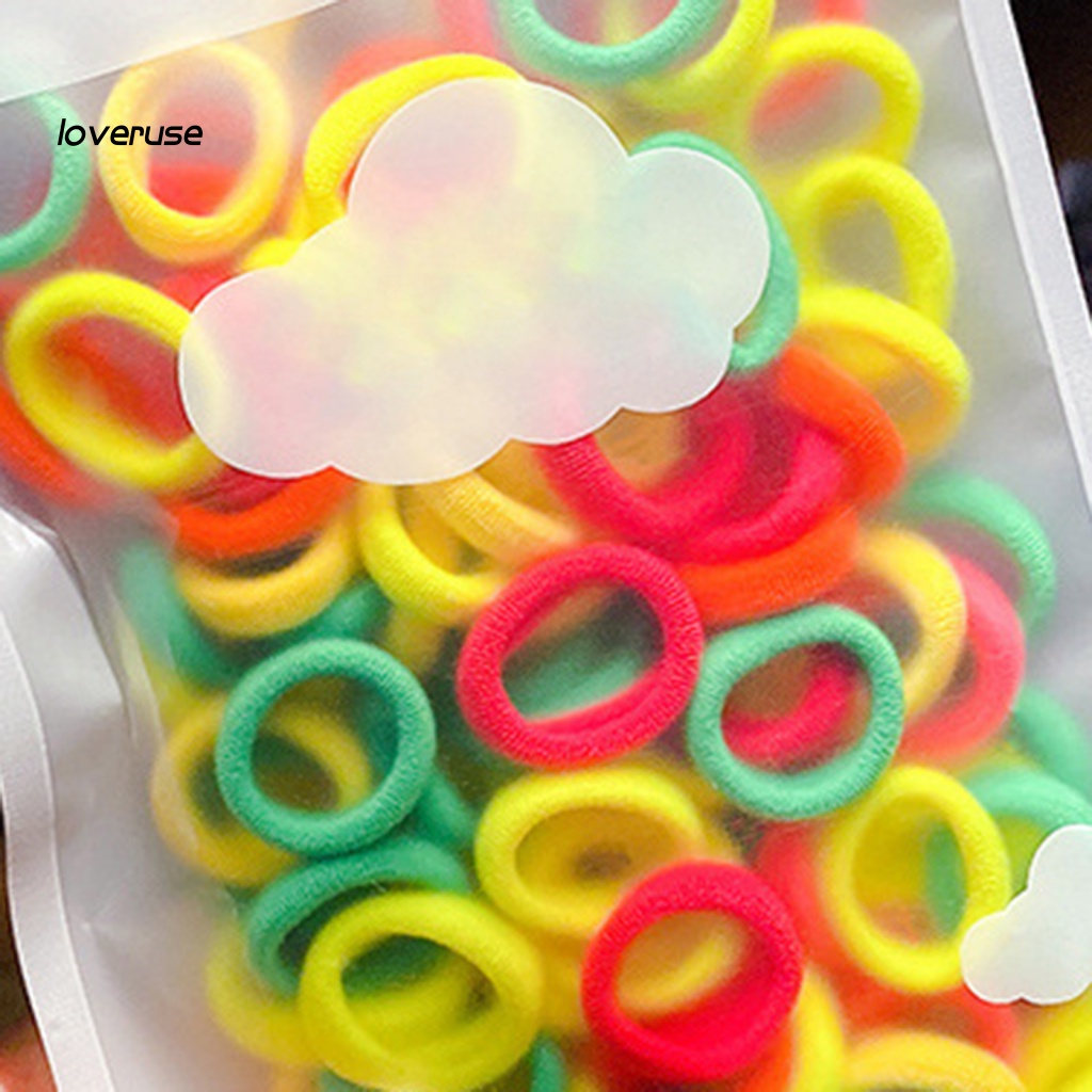 1 Túi Dây Buộc Tóc Scrunchies Nhiều Màu Sắc Đơn Giản Dành Cho Bé Gái