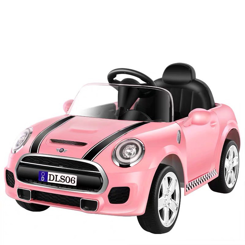 Ô tô xe điện KIDVIET-PRO MINI COOPER DLS-06 đồ chơi cho bé đạp (Đỏ - Hồng - Trắng)