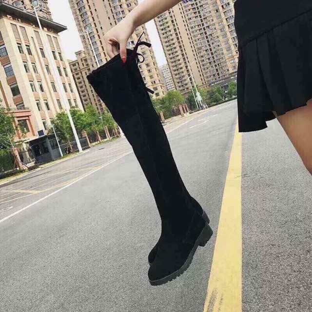 Boot đùi da lộn đế 3cm - KÉO SANG XEM ẢNH THẬT