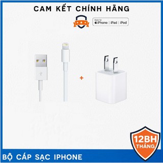Bộ phụ kiện cốc sạc và cáp sạc Lightning iPhone chính hãng Apple..