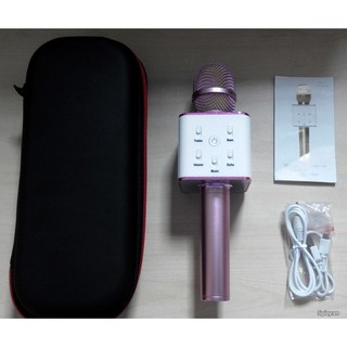 ( Siêu hot ) Micro Karaoke Bluetooth Q7 (hồng) - hát hay giá rẻ ( Kèm ảnh thật )