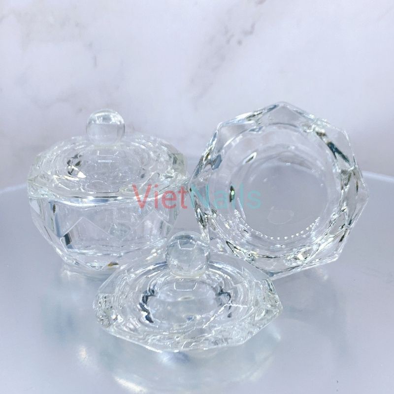 Hủ Thủy Tinh Đựng Lưu Huỳnh Làm Móng Tay