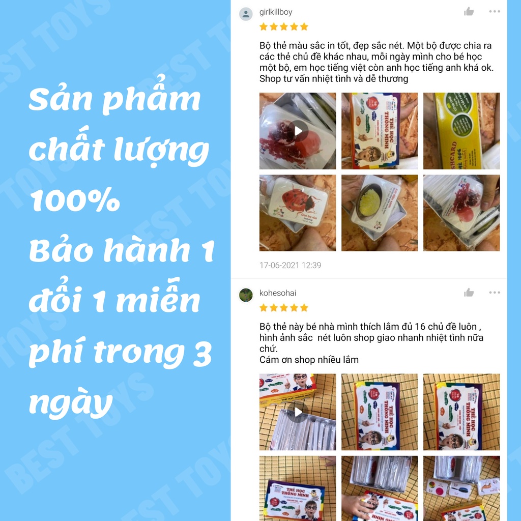 Bộ thẻ học thông minh flashcard Glenn Doman, 16 chủ đề song ngữ , đồ chơi dạy bé nhận biết thế giới xung quanh