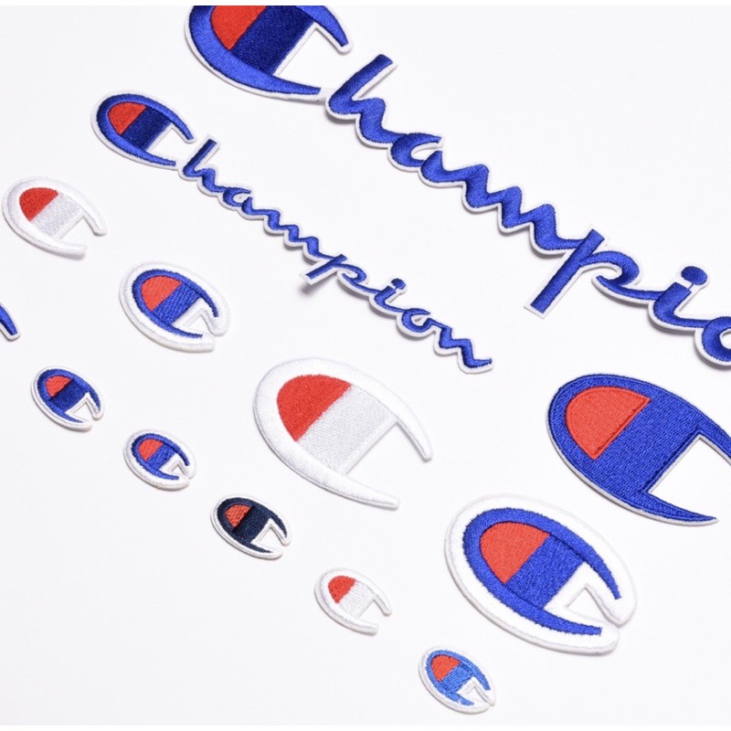 Miếng ủi thêu quần áo hình logo thương hiệu thời trang champion