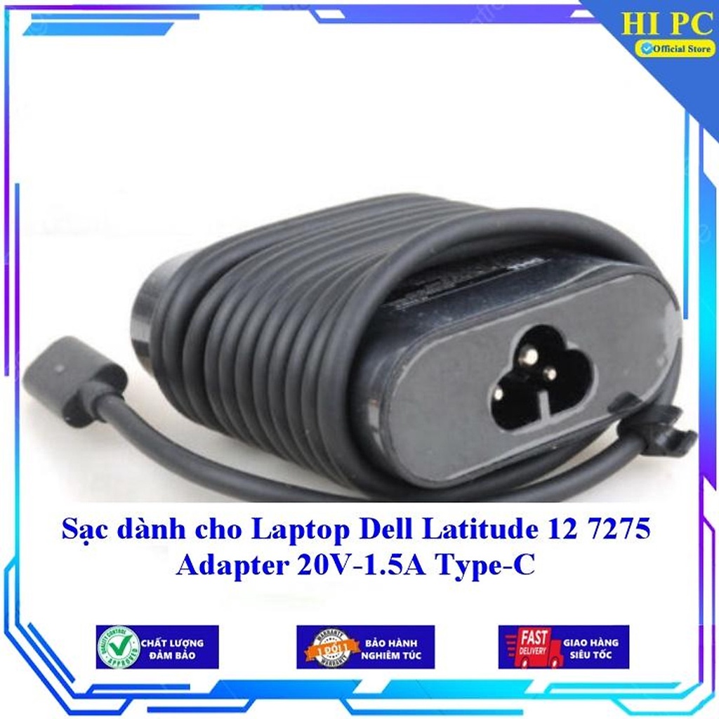 Sạc dành cho Laptop Dell Latitude 12 7275 Adapter 20V-1.5A Type-C - Hàng Nhập khẩu